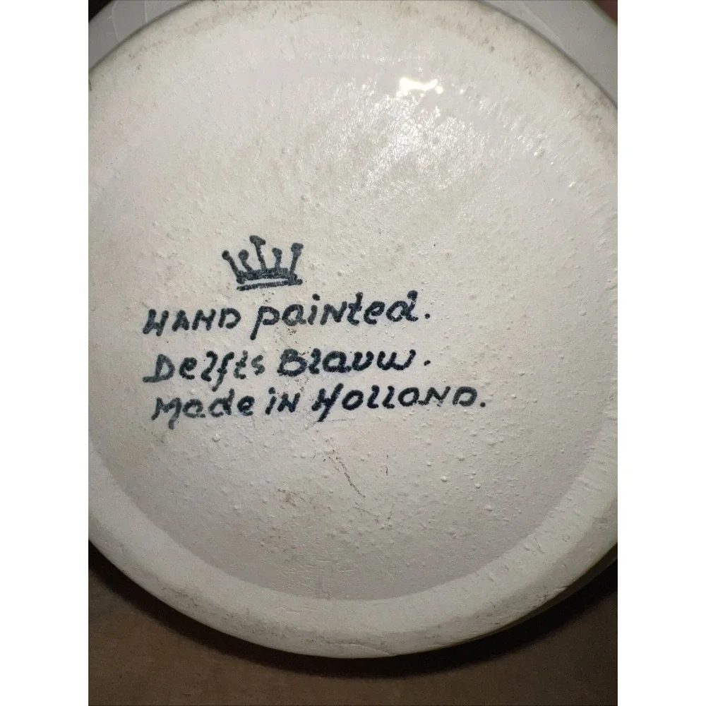 Delfts Blauw Rimac Baarn Hand Painted Delft Bowl‎ Windmill Sailboat Holland 5